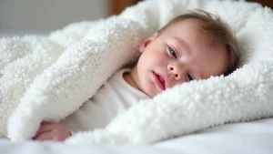 This image shows a happy baby sleeping soundly in a comfortable sleep sack, illustrating choosing the best sleep sack baby.