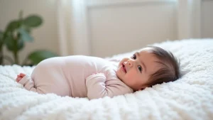 The image shows a baby peacefully sleeping in a soft, wearable blanket, illustrating choosing the right sleep sack.